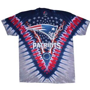 Liquid Blue NFL New England Patriots Football Double Sided Tie Dye T-Shirt